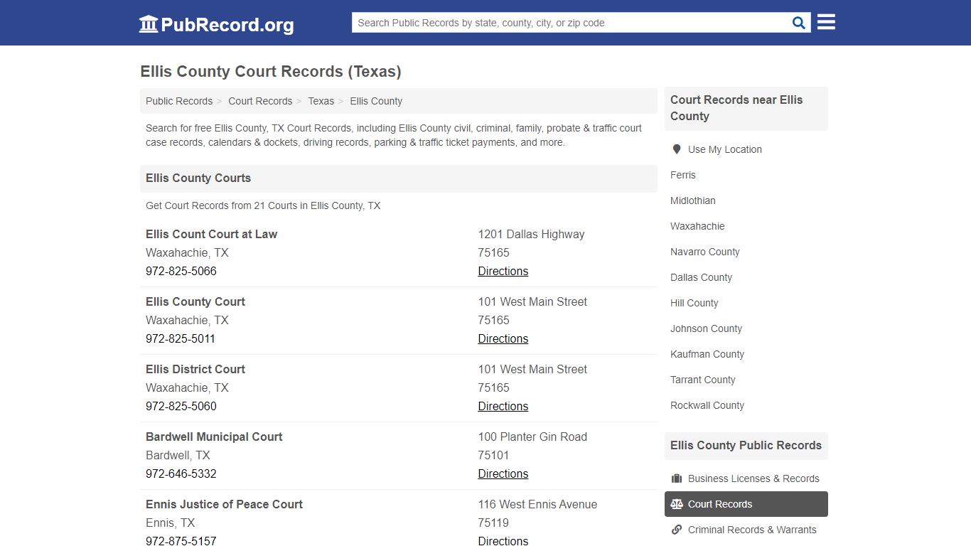 Free Ellis County Court Records (Texas Court Records)