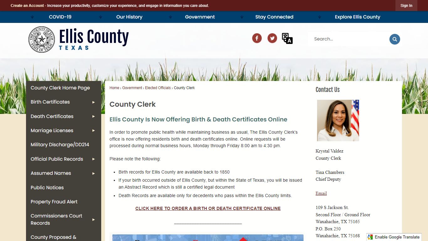County Clerk | Ellis County, TX Official Website